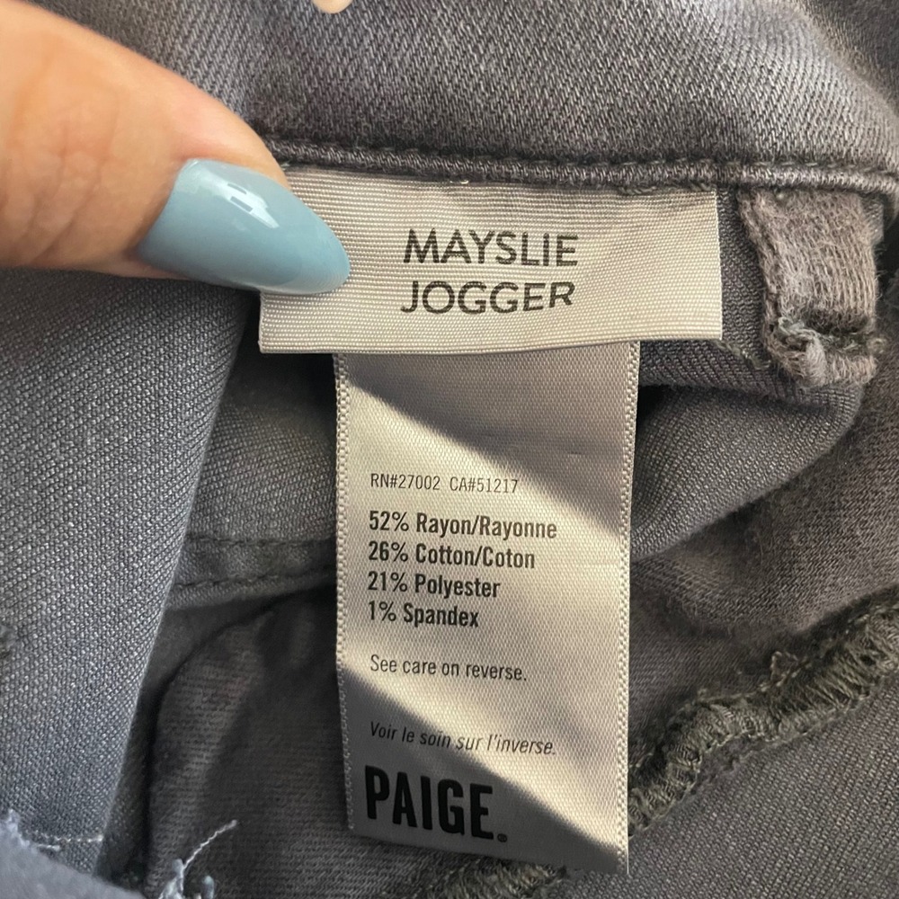 Paige Mayslie Jogger Pants Women 25 Charcoal Grey Slim Utility Cargo Ankle Zip - Picture 8 of 9